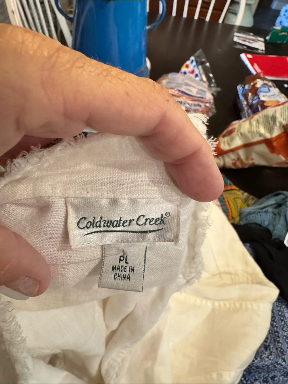 NWT Coldwater Creek Shabby Chic White Button-Down Shacket